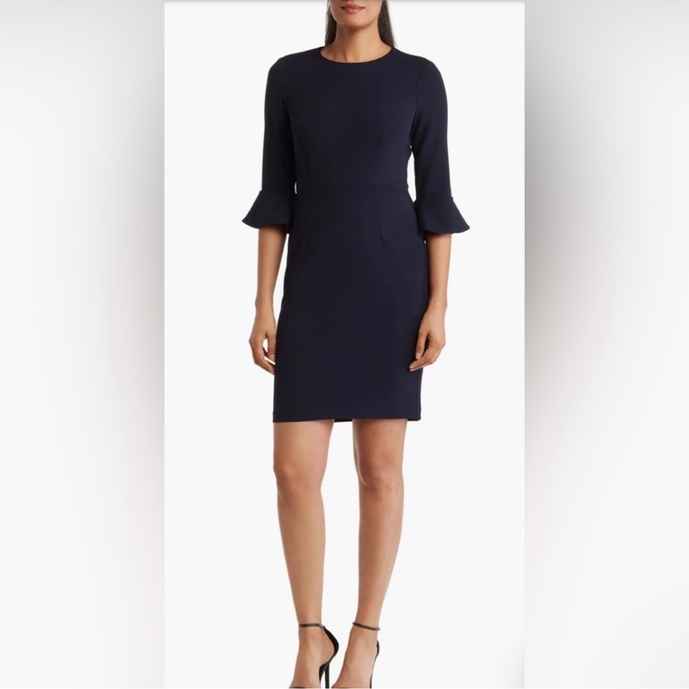 DKNY Dark Blue Bell Sleeve Dress